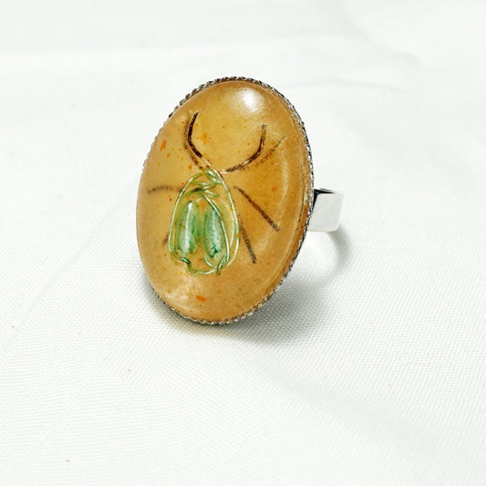 "Scarab in Amber" Ring