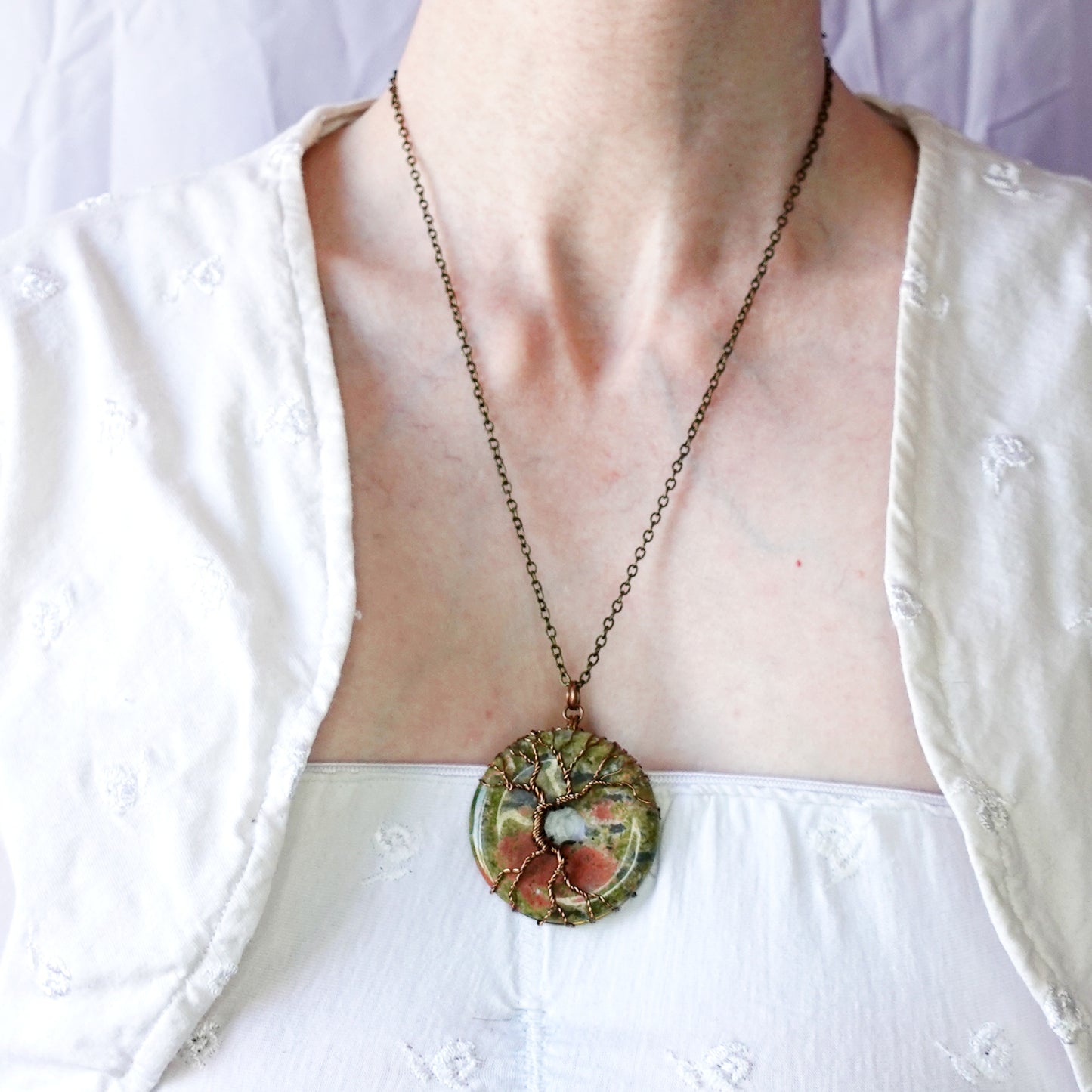 Unakite Tree Necklace